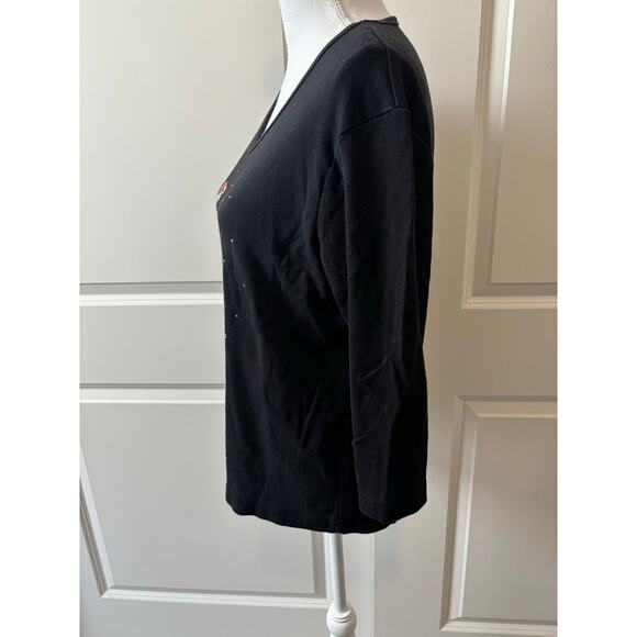 Cactus Bay Embellished Christmas 3/4 Sleeve Tshirt - Picture 2 of 7